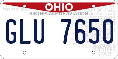 OH license plate GLU7650