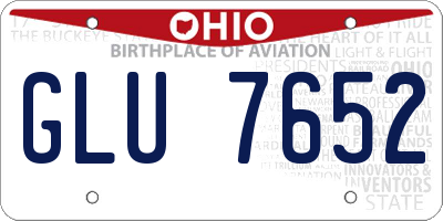 OH license plate GLU7652