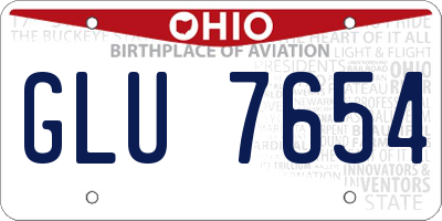 OH license plate GLU7654