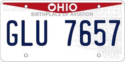 OH license plate GLU7657