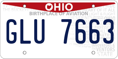 OH license plate GLU7663