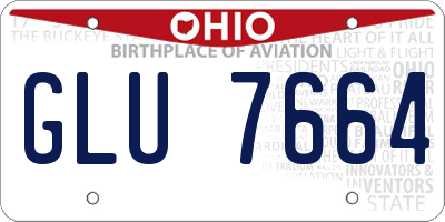 OH license plate GLU7664