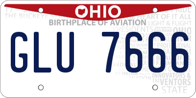 OH license plate GLU7666