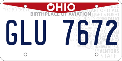 OH license plate GLU7672