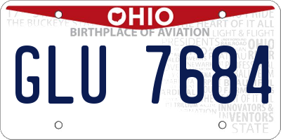 OH license plate GLU7684