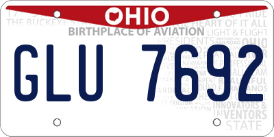 OH license plate GLU7692