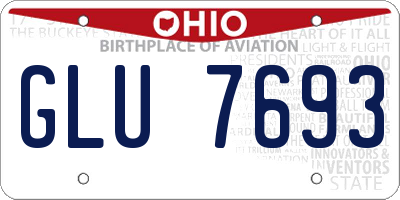 OH license plate GLU7693