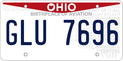 OH license plate GLU7696