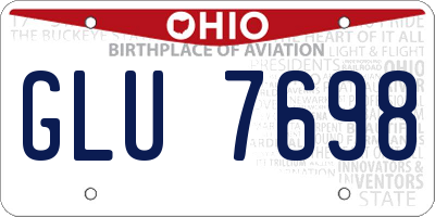 OH license plate GLU7698