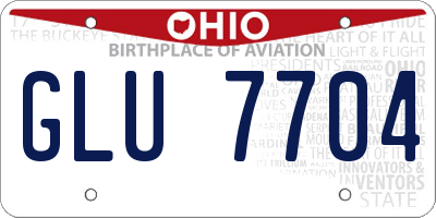 OH license plate GLU7704