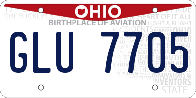 OH license plate GLU7705