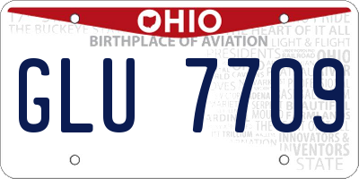 OH license plate GLU7709