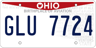 OH license plate GLU7724