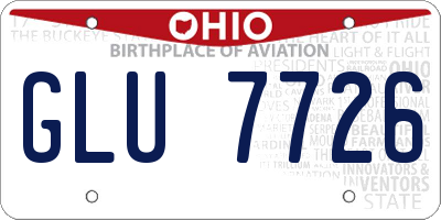 OH license plate GLU7726