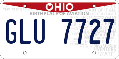 OH license plate GLU7727