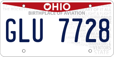 OH license plate GLU7728