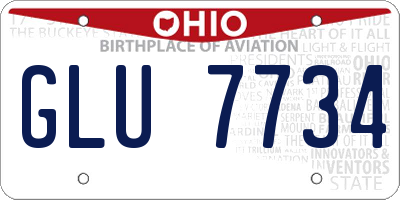OH license plate GLU7734