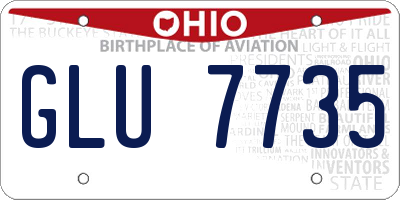 OH license plate GLU7735