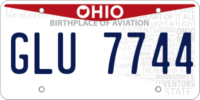 OH license plate GLU7744