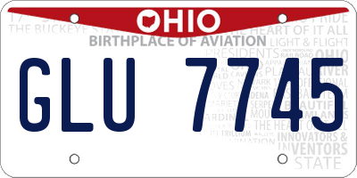 OH license plate GLU7745
