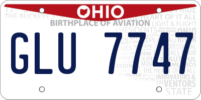 OH license plate GLU7747