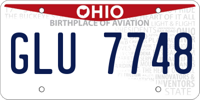 OH license plate GLU7748