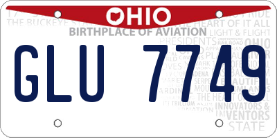 OH license plate GLU7749