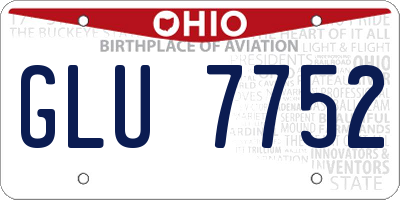 OH license plate GLU7752