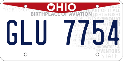 OH license plate GLU7754