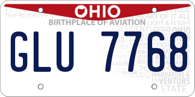 OH license plate GLU7768