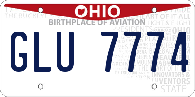 OH license plate GLU7774
