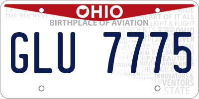 OH license plate GLU7775