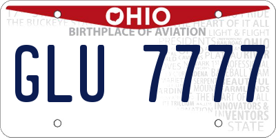 OH license plate GLU7777