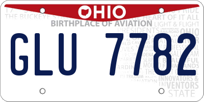 OH license plate GLU7782