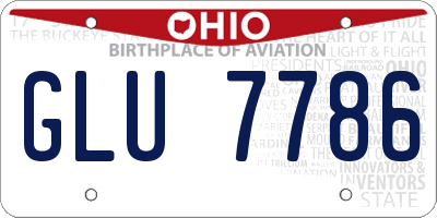 OH license plate GLU7786