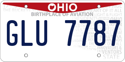OH license plate GLU7787