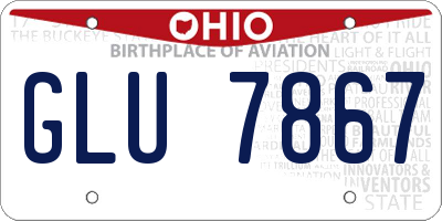OH license plate GLU7867