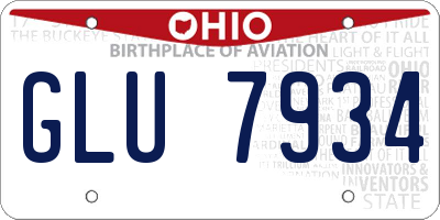 OH license plate GLU7934