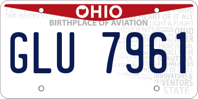 OH license plate GLU7961