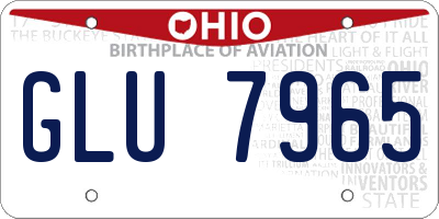 OH license plate GLU7965