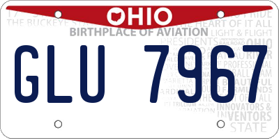 OH license plate GLU7967