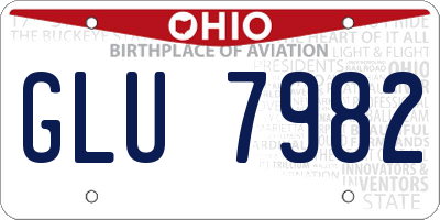 OH license plate GLU7982