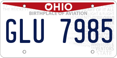 OH license plate GLU7985