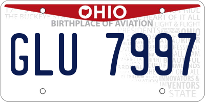OH license plate GLU7997