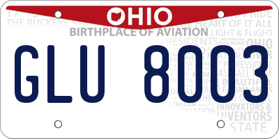 OH license plate GLU8003