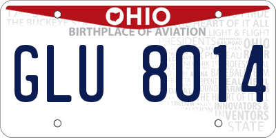 OH license plate GLU8014