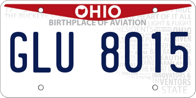 OH license plate GLU8015