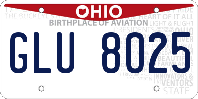 OH license plate GLU8025