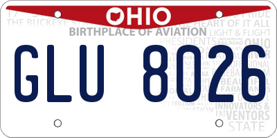 OH license plate GLU8026