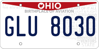 OH license plate GLU8030